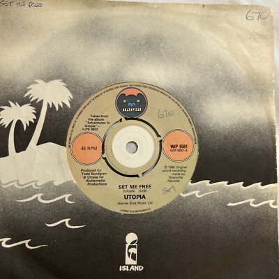 Utopia (Todd Rundgren) Set Me Free 7'' UK Bearsville 1980 EX Vinyl