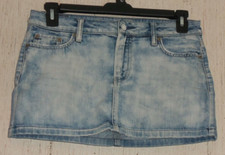 NEW WOMENS American Eagle DISTRESSED BLUE JEAN DENIM MINI SKIRT SIZE 6