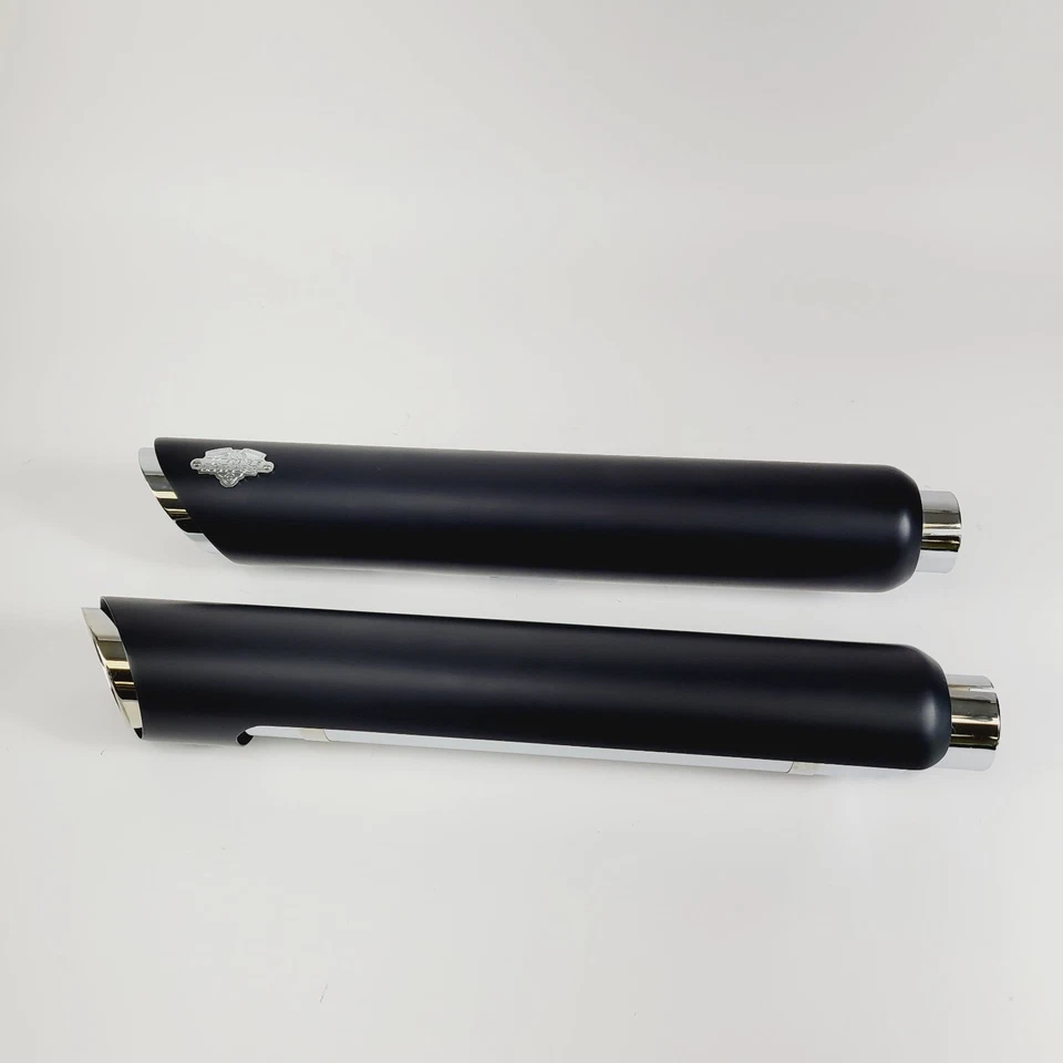 Silenciadores Vance & Hines Twin Slash 3" negros sin cordones 07-09 Harley-Davidson Fat Boy Foto 4 de 4