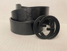 Gucci Belt Black Interlocking GG Buckle 130cm 42-44