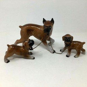 Vintage 3 Piece Ceramic Boxer Mom and Puppies Figurines ...