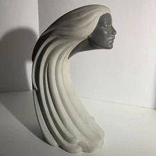 Vintage Ceramic Woman Art Sculpture Statue Figure Art Deco Style Decor