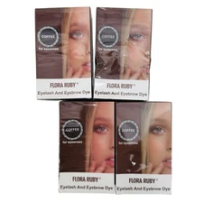 Flora Ruby COFFEE for Eyebrows Eyelash And Eyebrow Dye Tint Kit 4-Pack Exp 11/26