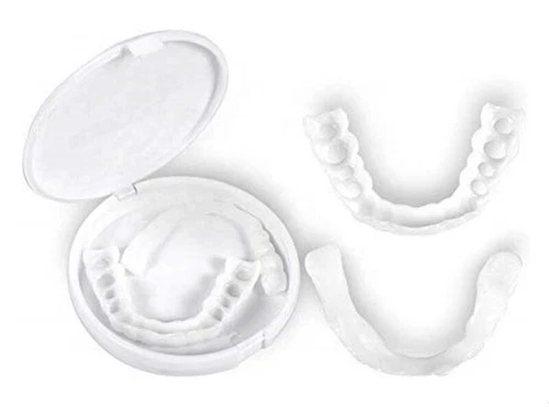 Snap On Upper&Bottom Set False Teeth Dental Veneers Denture Tooth Cover Silicone - Bild 6 von 14
