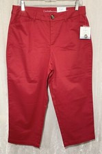Croft And Barrow Capri Pants Cotton Stretch Classic Fit Rowdy Red 10  NWT