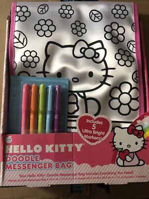Hello Kitty Doodle Messenger Bag Craft Coloring Project NEW IN BOX