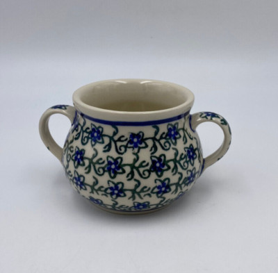Ceramika Artystyczna Polish Pottery Double Handle Bubble Open Sugar Bowl