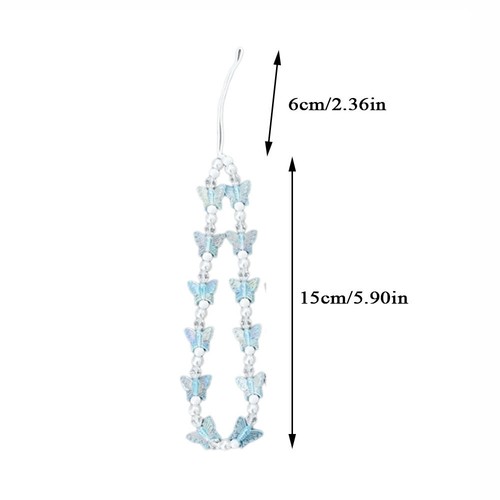 Handy Kette Perlen bunt mit Schmetterling / Handy Zubehör Geschenkidee ) - Zdjęcie 12 z 21