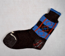 Vintage Socks 40s 50s Argyle King James Boys 7 Brown Blue Red 6" x 6.5" NWT