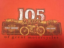 Harley Davidson Large Orange Tank Top 105 Years Motorcycle Biker Bar Hog Bike
