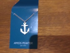 AMOS PEWTER MADE IN CANADA PEWTER ANCHOR NECKLACE NEW IN PACKAGE