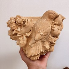 Rare New Hayes Parker Large Bird Sandstone Sculpture Wall Pocket Planter Pot