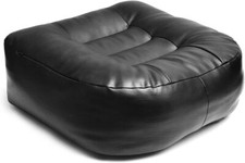 Extra Thick Leather Car Seat Cushion - Portable Angle Lift Seat Cushion Black
