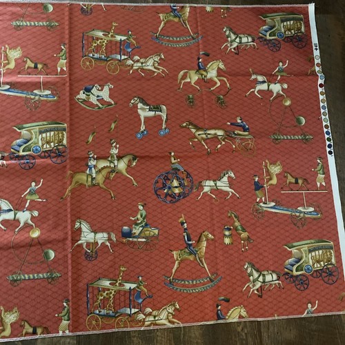 P Kaufman Vintage 1990s Equestrian Whimsical Circus Animals 56” - Picture 2 of 7