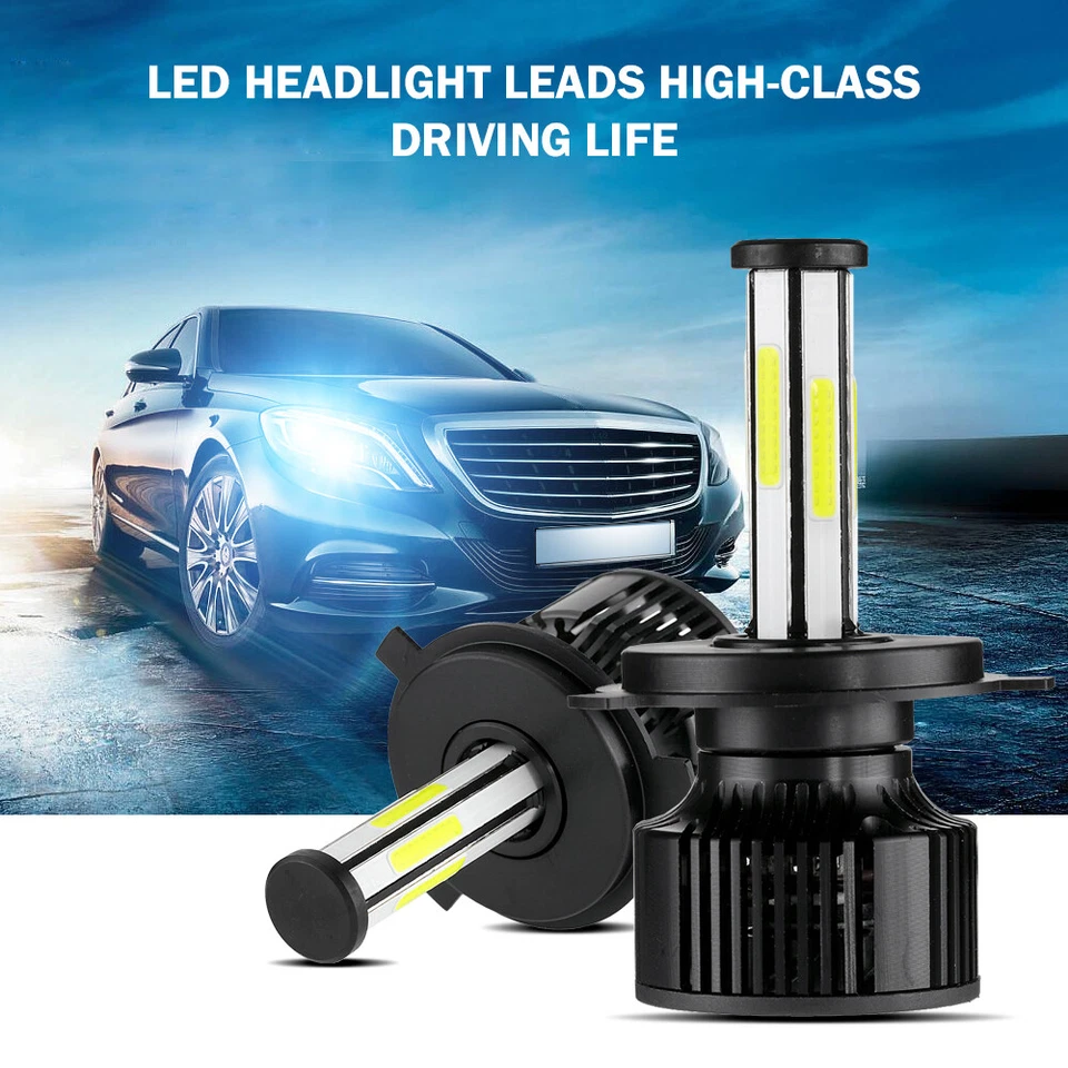 6 Sides H4 9003 HB2 LED Headlight Bulbs Lamp Globes For Toyota HiAce 1980-2009 - image 2 of 4