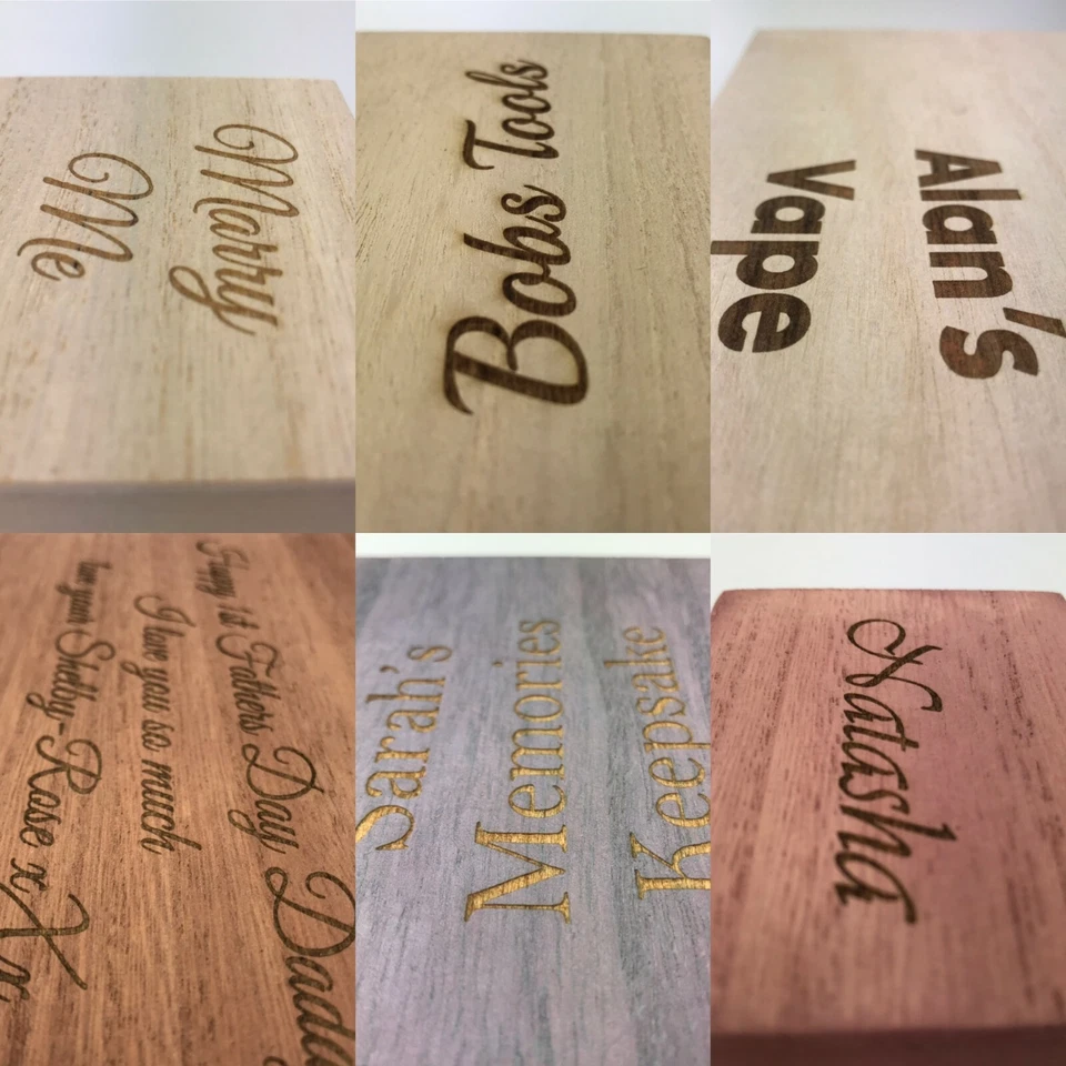 Large Personalised Wooden Gift Box Engraved Small Painted Keepsake Wood Boxes - Image 2 of 4