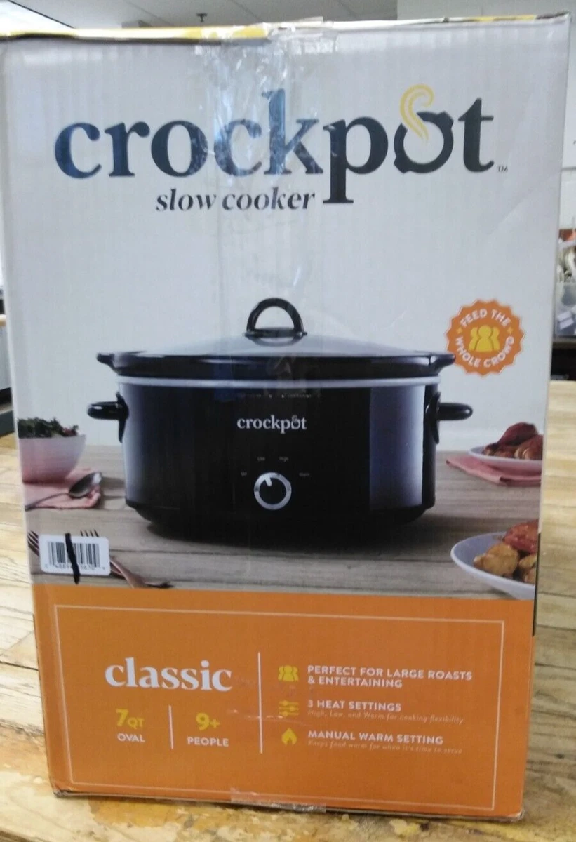 Crockpot 7 Quart Polished Black Slow Cooker