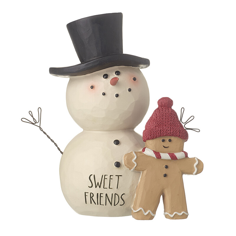Heaven Sends Sweet Friends Snowman and Gingerbread Novelty Christmas Decoration