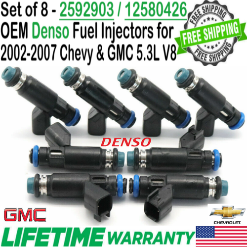 Genuine Denso 8Pcs FLEX Fuel Injectors for 2002-2006 GMC Yukon XL 1500 ...