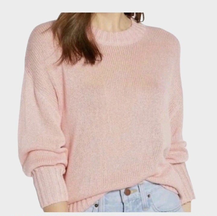 Something Navy Knitted Pink Pullover Sweater Size… - image 1