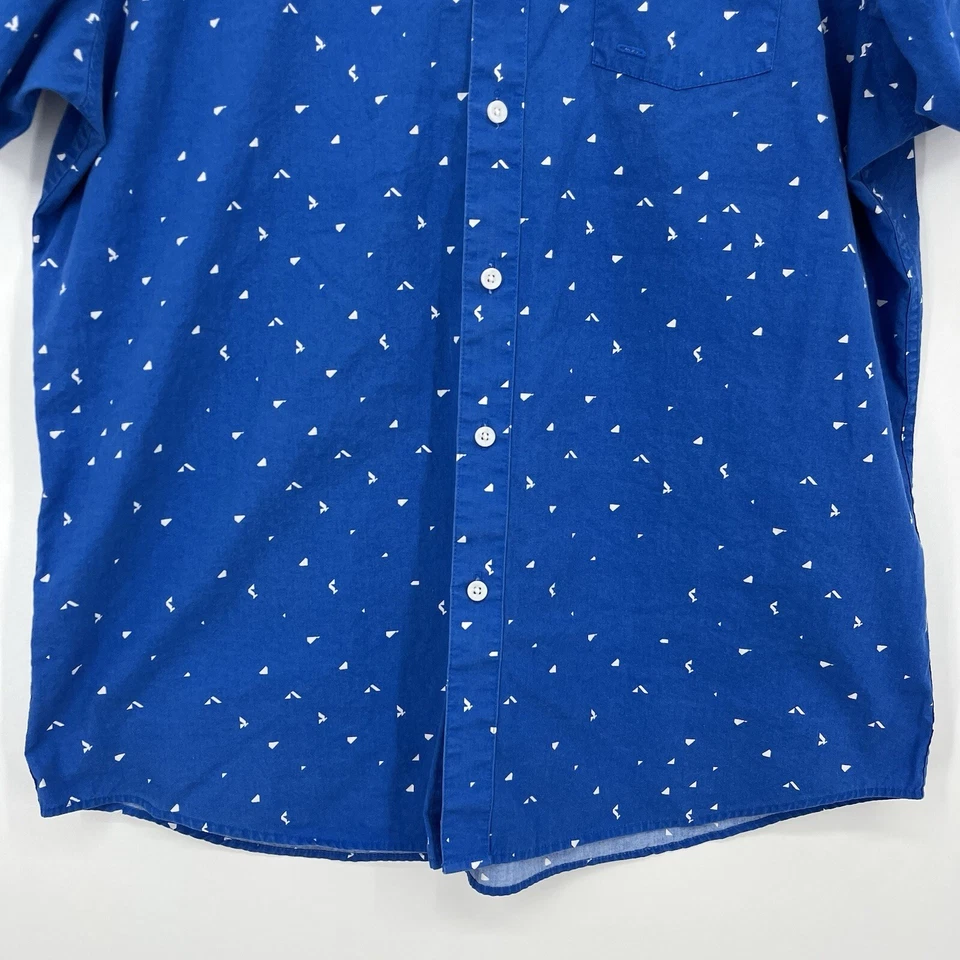 Oakley Short Sleeve Button Shirt Men's XL Blue Slim Fit Geometric All Over Print - Image 3 of 4