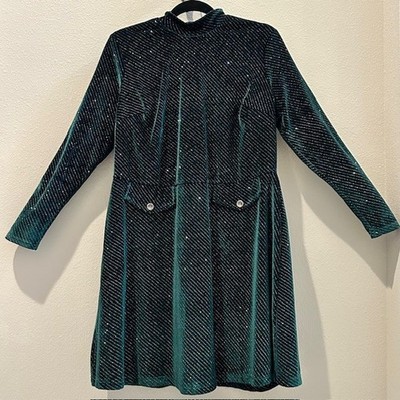 Unique Vintage Smak Parlour Dress 1960's Green Sparkle Velvet Size 1X/16 |  eBay