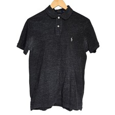 Polo Ralph Lauren Mens Custom Slim Fit Cotton Polo Shirt Charcoal Gray Size M