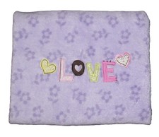 Circo Purple LOVE Baby Blanket Hearts Flowers Security Target 30x40"