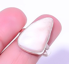 White Scolecite - India Handmade 925 Sterling Silver Ring s.8 R5812-17