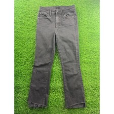 Mother Women Insider Crop Step Fray Denim Jeans Black Size 26 Not Guilty USA Hem