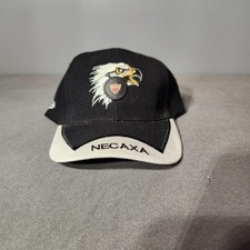 Gorra de Fútbol Club Necaxa Blanca y Negra Gorra Ajustable México Liga MX Logo Águila