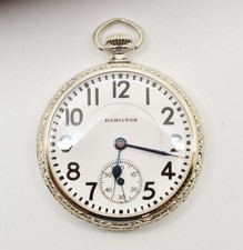 1924 Hamilton 21 Jewel Railroad Grade 14K Gold Filled Pocket Watch WATCH314