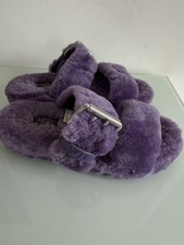 UGG Fuzz Yeah Purple Shearling Slingback Slippers Sandals Women s US 5 EU 36