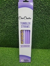Char Charms Tumbler Straws Purple 6-Pack, Fits 40 oz Tumblers
