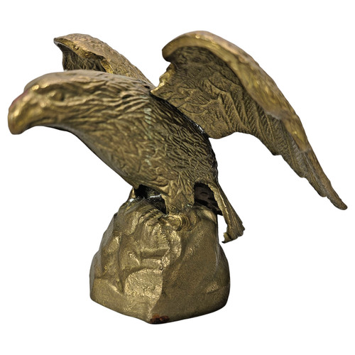 Brass Eagle Rock Bird Wings Sculpture 5" Inch Figurine Base Detailed Figure Vtg