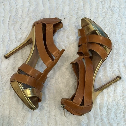 Sandales gladiateur Christian Dior cuir découpé accent femme taille : 37 =US 7