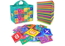 Baby Soft Alphabet Cards Toys, 26Pcs ABC Alphabet Flash Cards Early Learning Toy