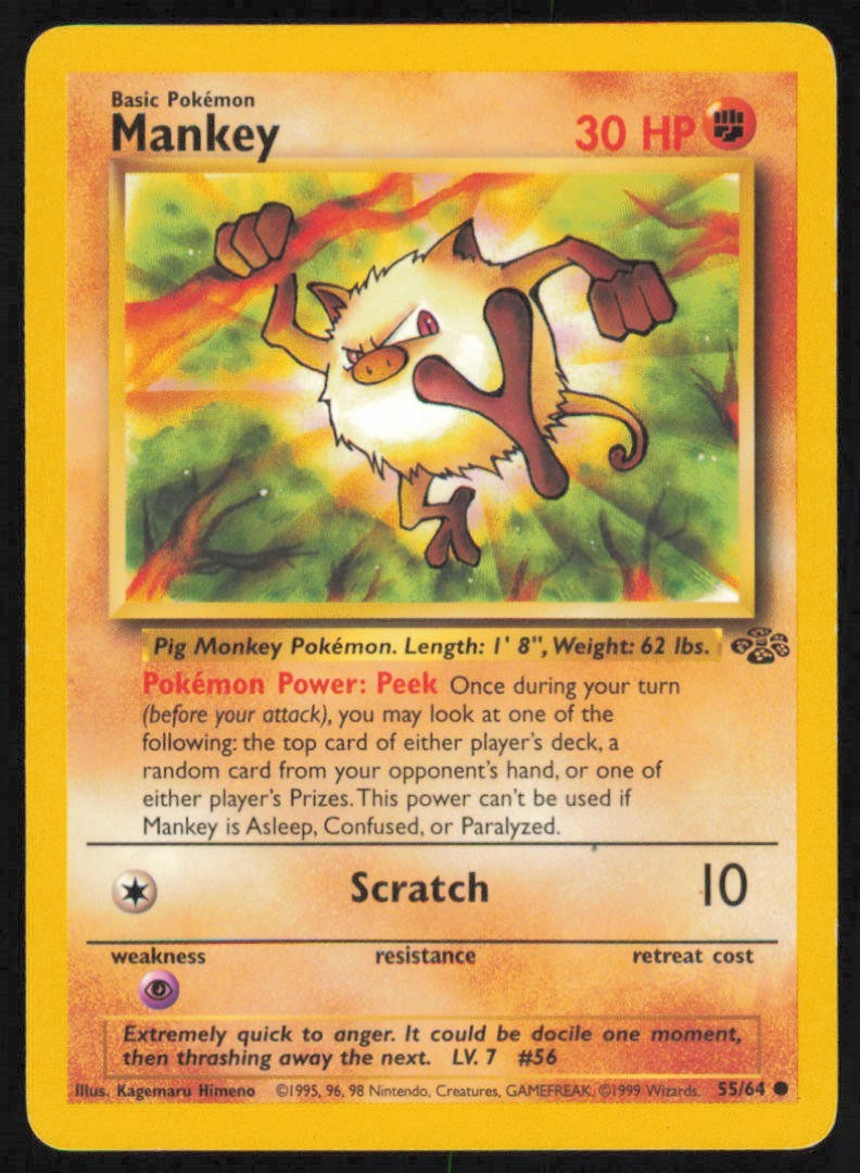 MANKEY - 55/64 - Jungle - Pokemon Card - NM