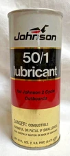 VINTAGE NOS JOHNSON 50/1 2 CYCLE OUTBOARD OIL LUBRICANT METAL CAN - FULL