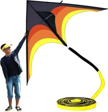 Gaint Kite for Adults Easy to Fly, 9ft Huge Delta Kite Come with 98ft Tail