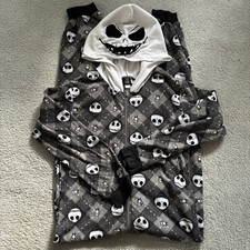Disney Women  s M Nightmare Before Christmas Hooded One-Piece Pajama   Used