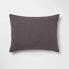 Standard Space Dyed Cotton Linen Sham Dark Gray - Threshold: OEKO-TEX Certified,