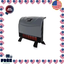 1,500W Gray Electric Deluxe Floor-Wall Convection/Radiant Infrared Panel Heater.