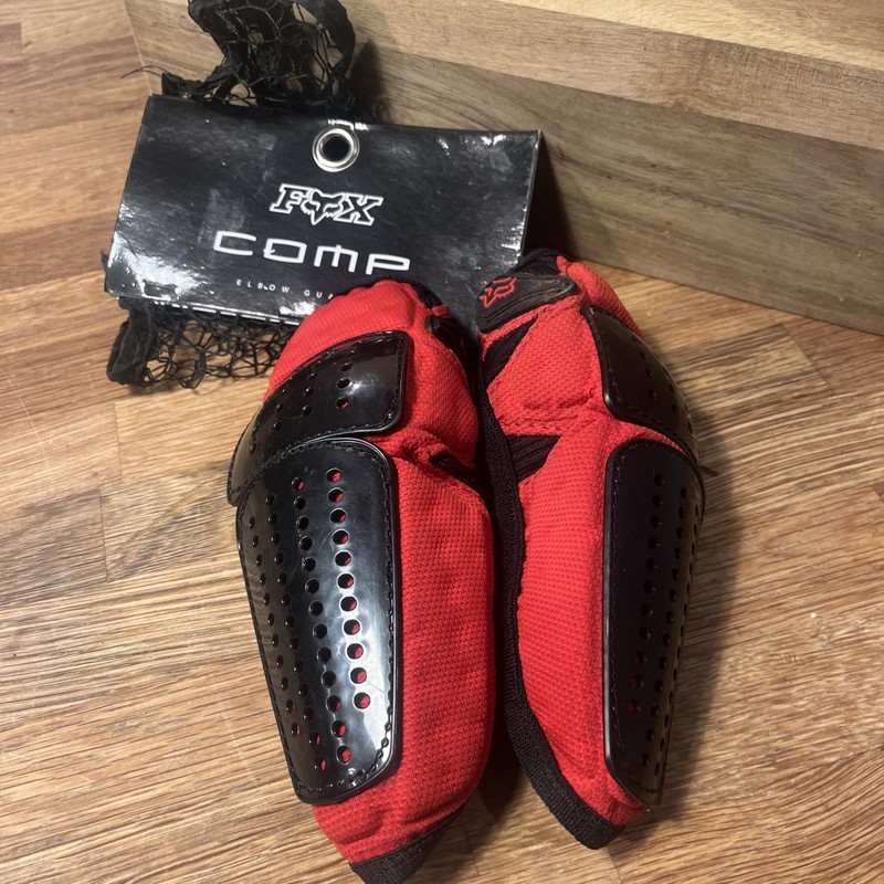 Youth Fox Comp Elbow Pads Black And Red