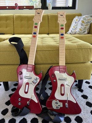 Make Offer, please! Blockhead PS2 PS3 Wireless Guitar Hero Controllers Untested