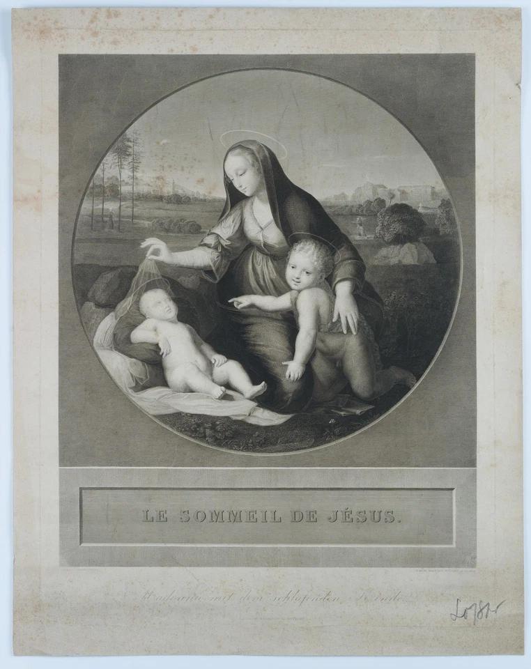 MARTINET (*1806) nach RAFFAEL (*1483), 'Le sommeil de Jésus',  1853, Sst. - Bild 2 von 4