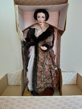 Vtg Franklin Mint Scarlett O Hara Porcelain Doll Paisley Robe Gone With The Wind