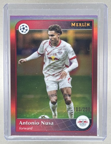 Antonio Nusa 2024 Topps Merlin Chrome UEFA #50 Rose Gold Refractor /250