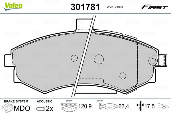 Fits VALEO 301781 BRAKE PADS FIRST