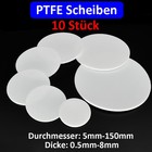 10x Weiß PTFE Scheiben Rund Platte Kunststoff Scheiben Pad Ø 5mm bis 150mm